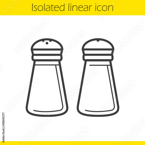 Salt and pepper shakers linear icon