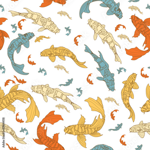 Pattern with koi