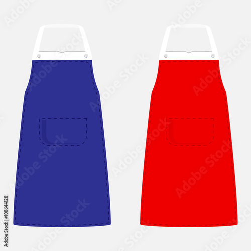 Blue and red apron