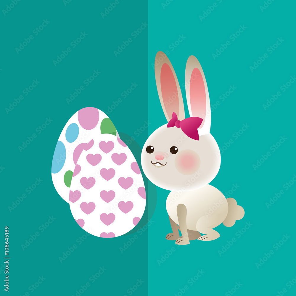 Flat illustration about happy easter design Flat illustration about happy easter design