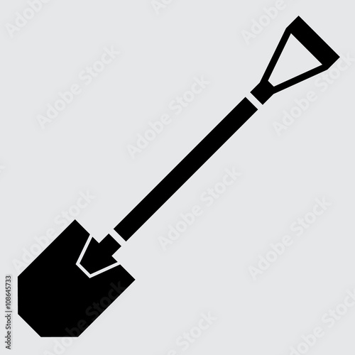 Flat shovel icon