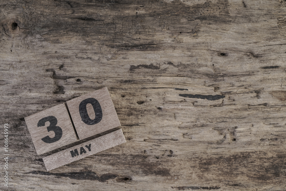 template with cube calendar for may on wooden surface with copy space template with cube calendar for may on wooden surface with copy space