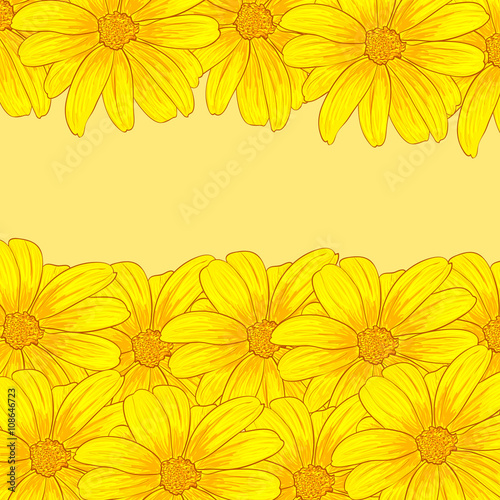 Greeting invitation cards with yellow flowers © beatwalk