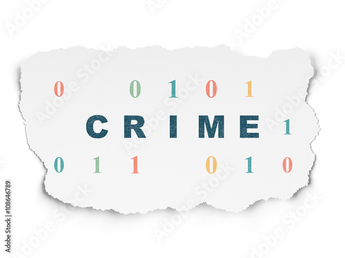 Security concept: Crime on Torn Paper background