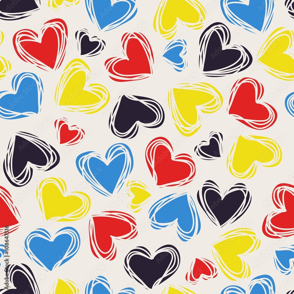 Hearts seamless pattern. Vector illustration