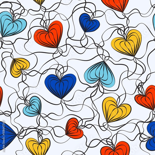 Hearts seamless pattern. Vector illustration