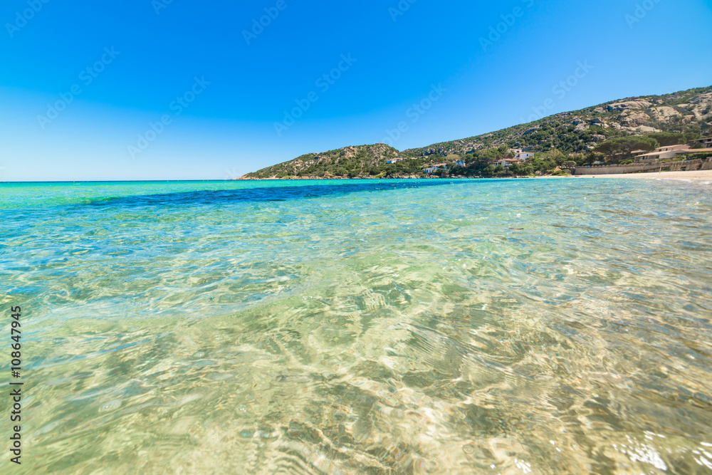 Fototapeta premium Cala Battistoni on a clear day, Sardinia