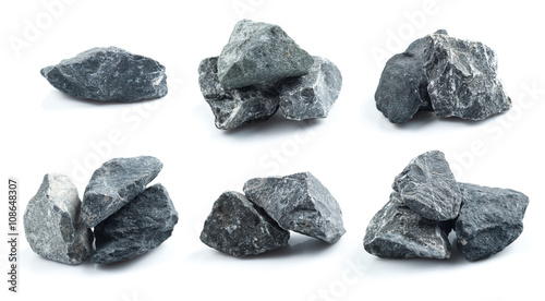 Set of Granite stones on the white background photo