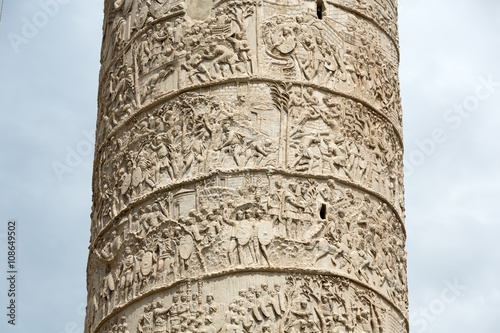 Column of Tajan . Roman triumphal column in Rome, Italy, photo