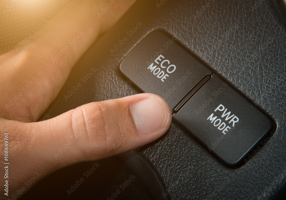 button Eco mode and power mode in car button Eco mode and power mode in car