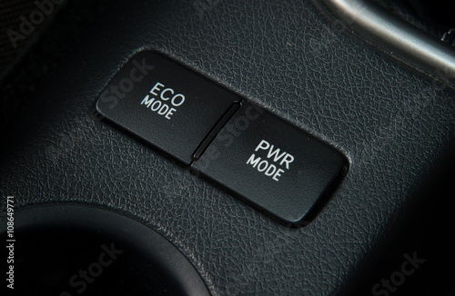 button Eco mode and power mode in car