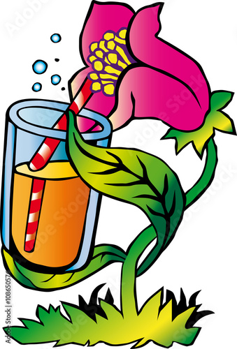 flower_drinking_lemonade