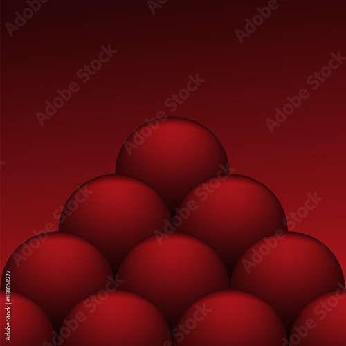 Matte red ball on red background 