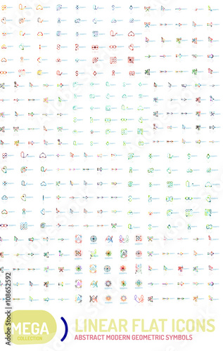 Thin line abstract logo mega collection