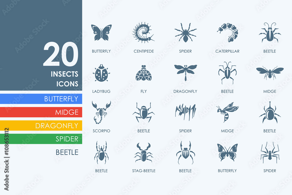 Set of insects icons
