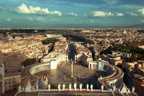 Saint Peter's Square in Vatican, Rome, Italy