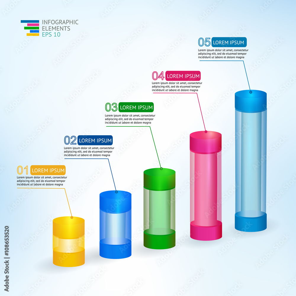 vector 3D illustration infographic for statistics, analytics, financial ...