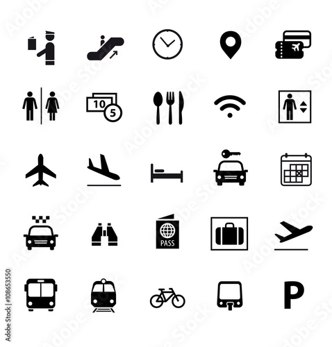 Set of airport icon. Vector elements