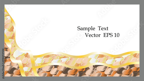 Abstract background of Golden ribbons and stones for business cards brochures banners and websites