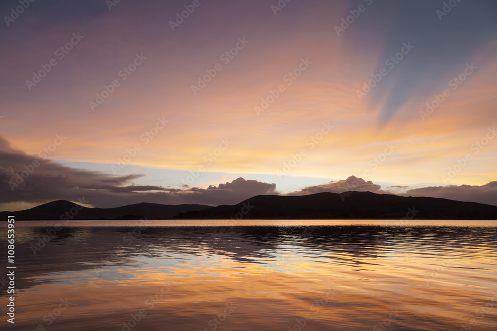 Sunset on Lake Titicaca, Bolivia, South America