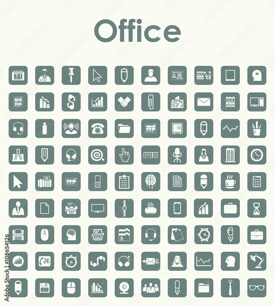 custom made wallpaper toronto digitalSet of office simple icons