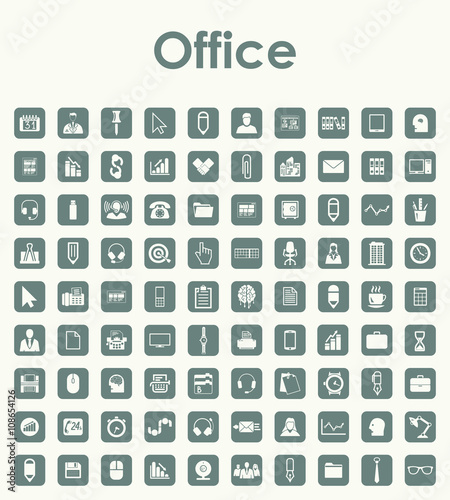 Set of office simple icons