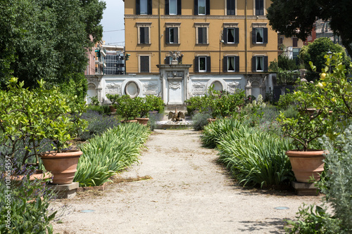  Garden of Villa Borghese in Rome, Italy