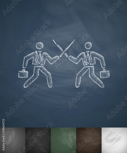 fight icon. Hand drawn vector illustration