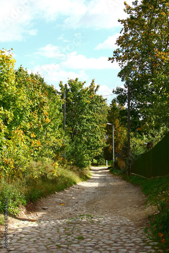 The view of the village road