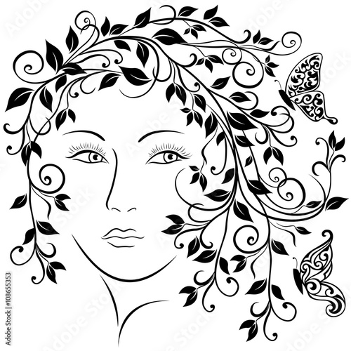 Beautiful lady with floral hair