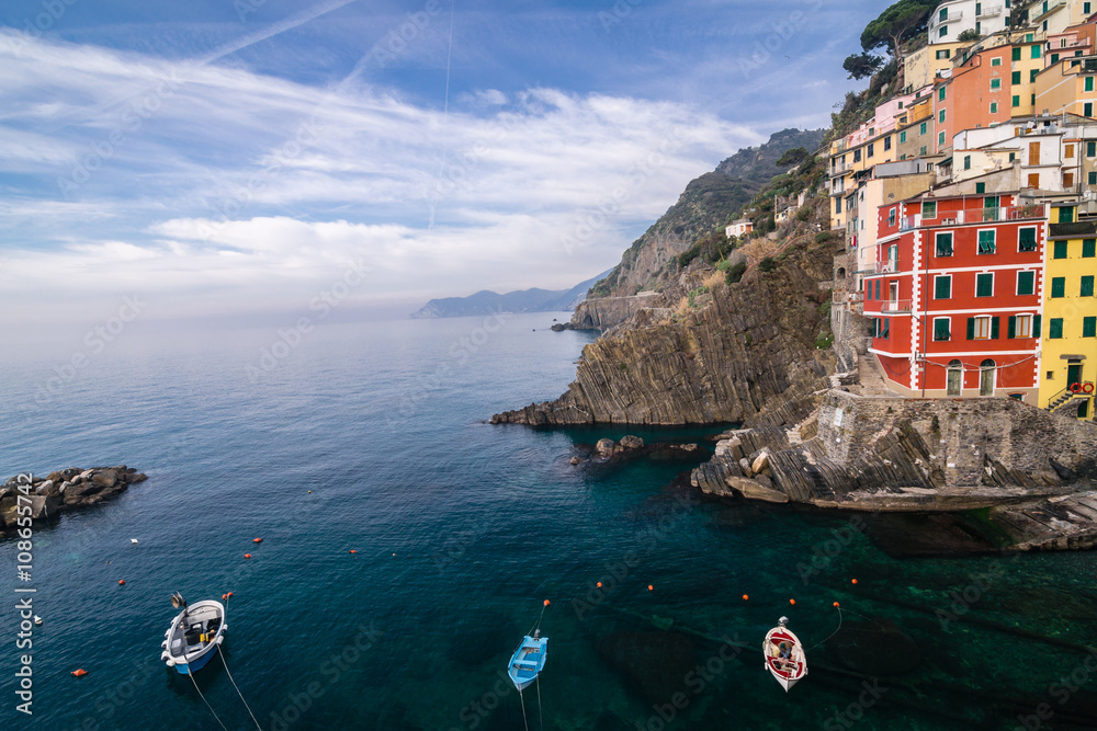 Riomaggiore village of Cinque Terre in Liguria, Italy