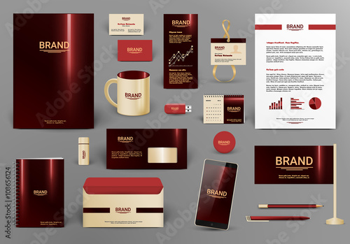 Corporate identity template. Branding design with logo.  Letter