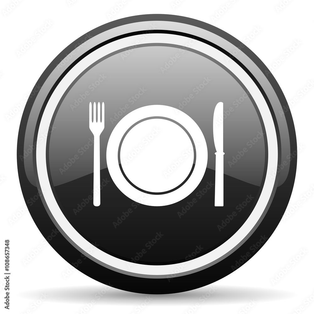 restaurant black circle glossy web icon restaurant black circle glossy web icon