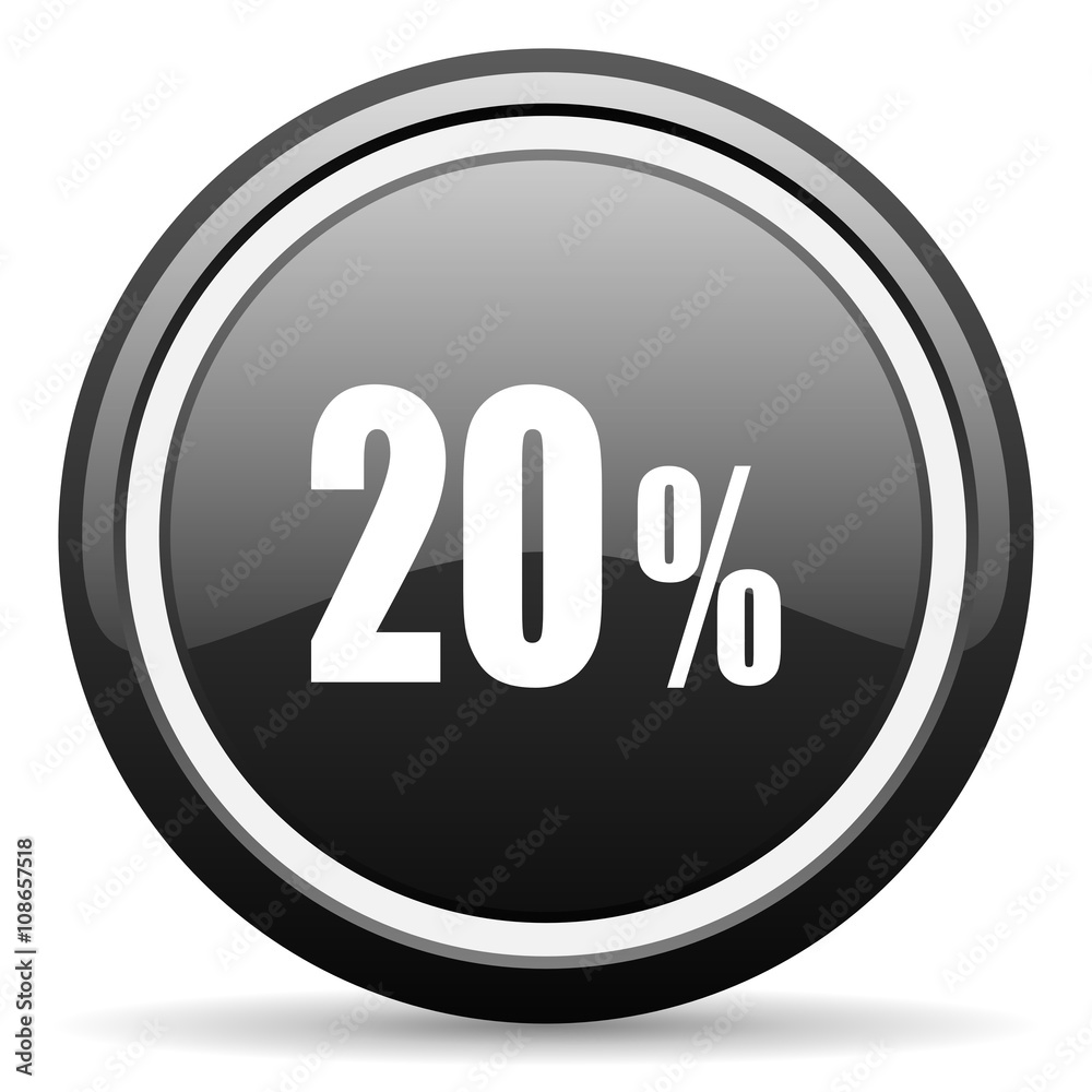 20 percent black circle glossy web icon 20 percent black circle glossy web icon