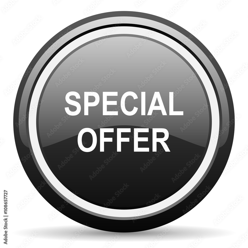 special offer black circle glossy web icon special offer black circle glossy web icon