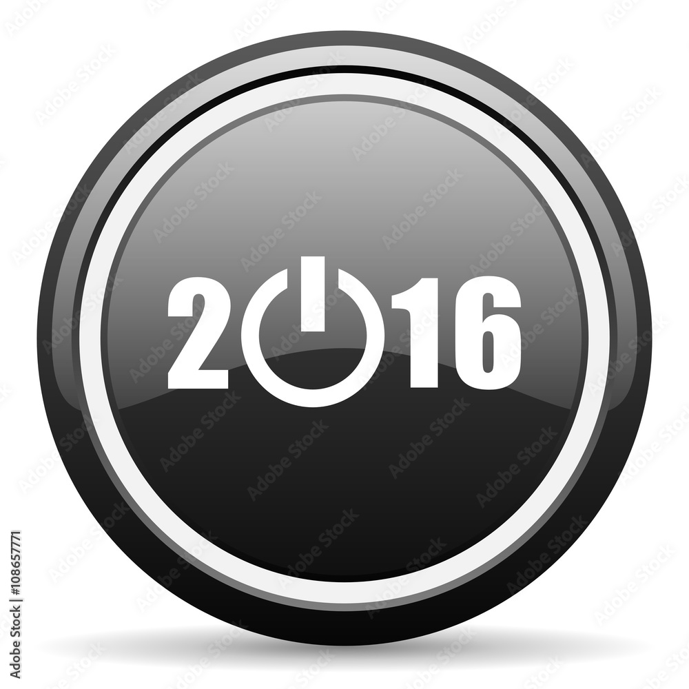 year 2016 black circle glossy web icon year 2016 black circle glossy web icon