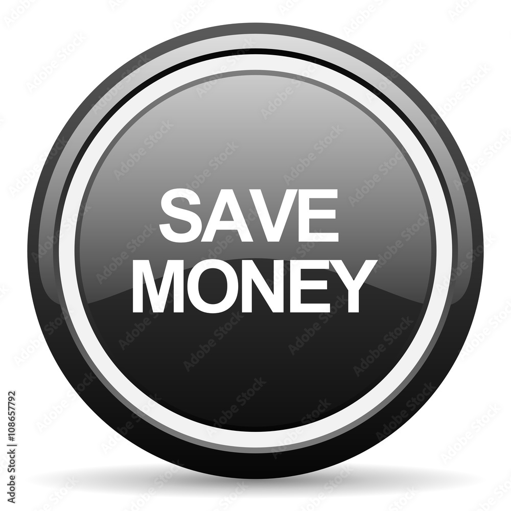 save money black circle glossy web icon save money black circle glossy web icon
