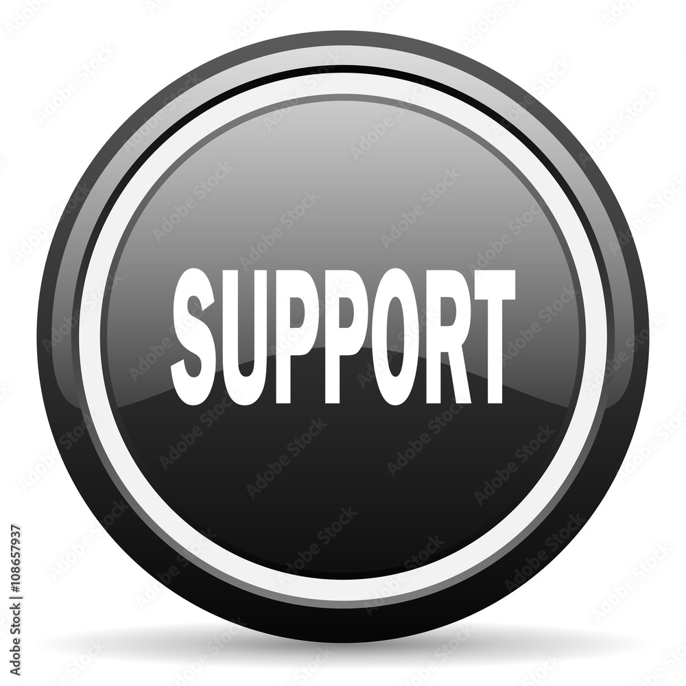 support black circle glossy web icon support black circle glossy web icon