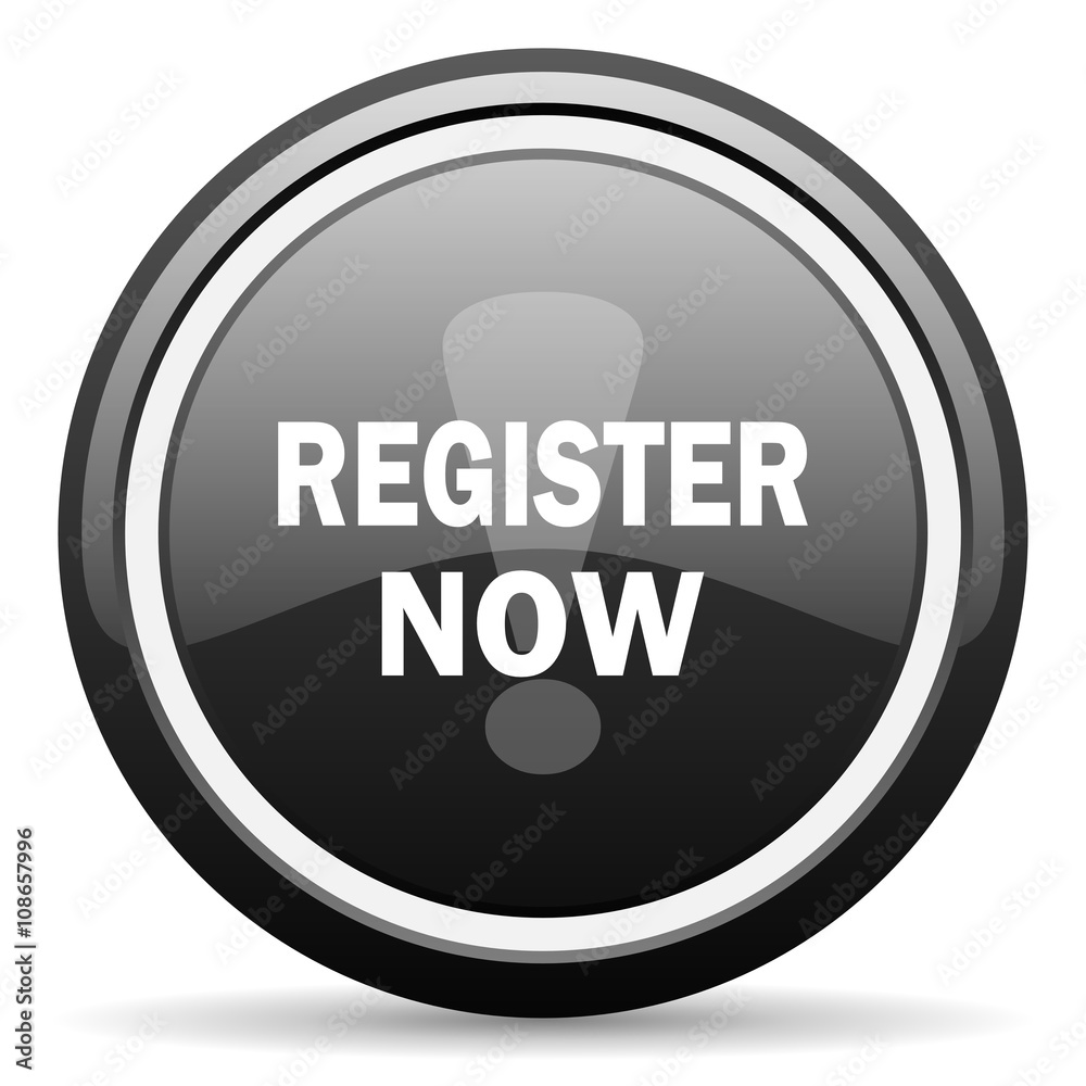 register now black circle glossy web icon register now black circle glossy web icon