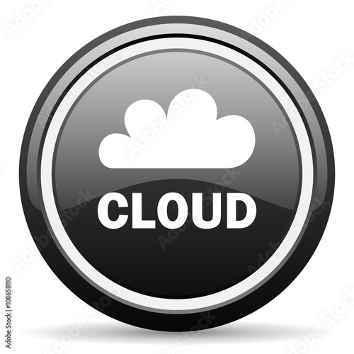 cloud black circle glossy web icon