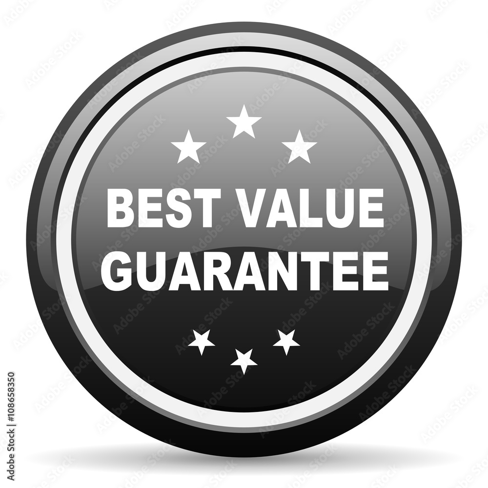 best value guarantee black circle glossy web icon best value guarantee black circle glossy web icon