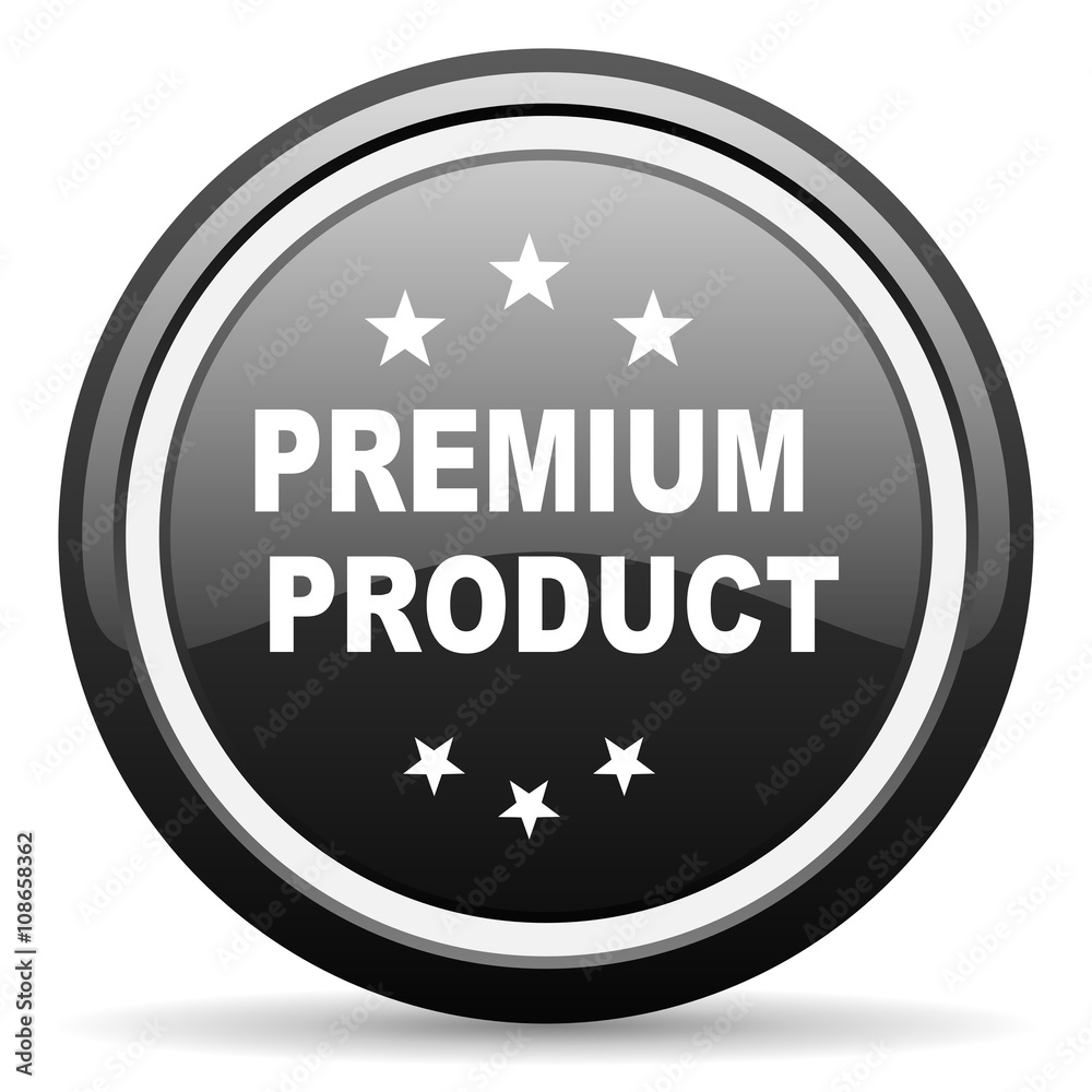 premium product black circle glossy web icon