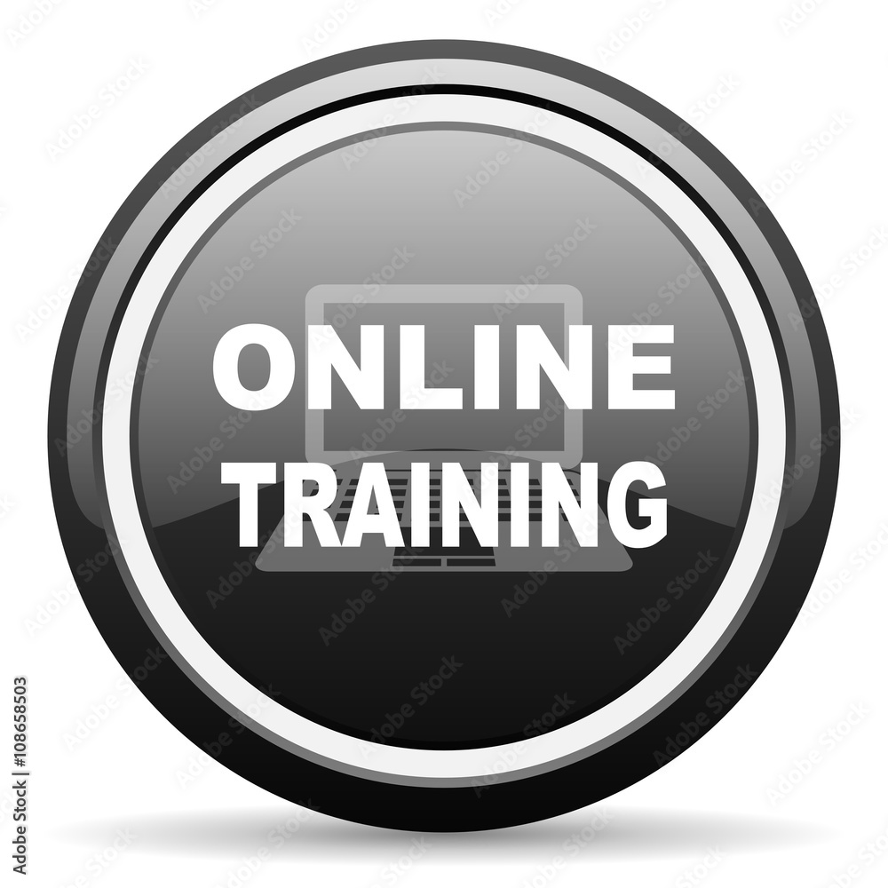 online training black circle glossy web icon online training black circle glossy web icon