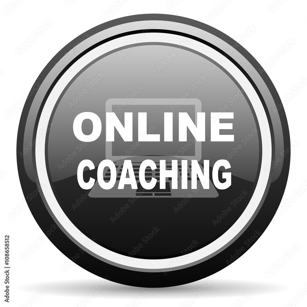 online coaching black circle glossy web icon online coaching black circle glossy web icon
