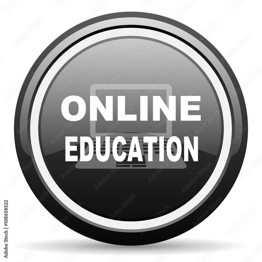 online education black circle glossy web icon online education black circle glossy web icon