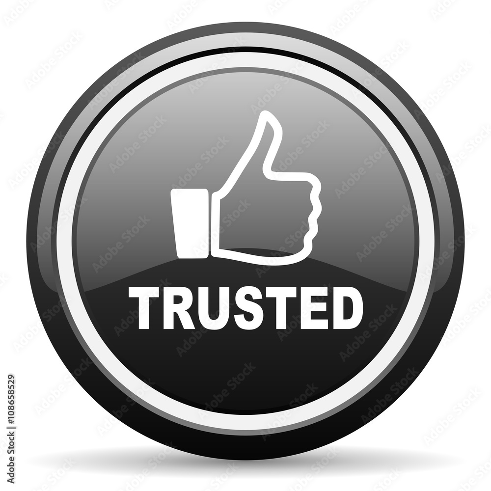 trusted black circle glossy web icon trusted black circle glossy web icon
