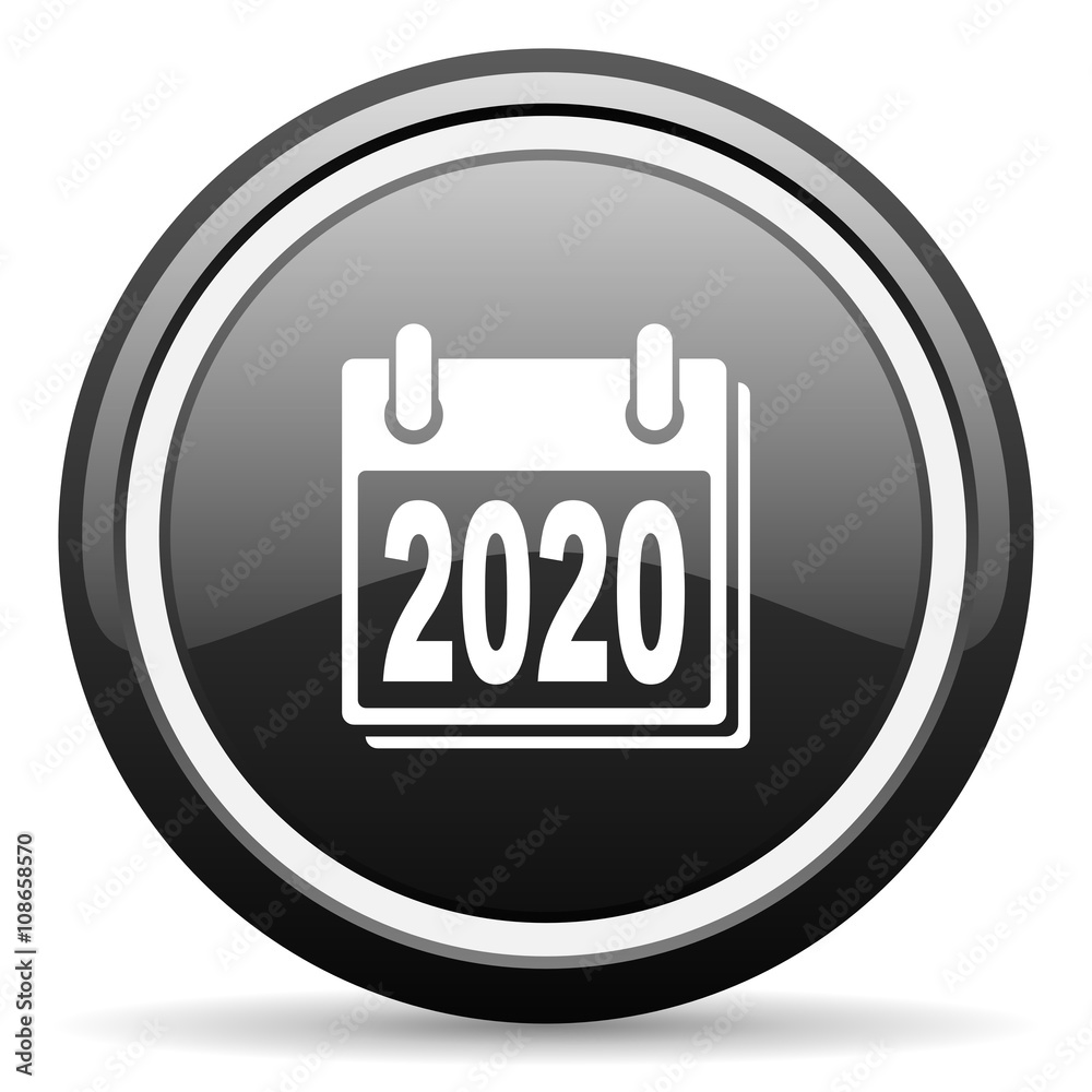 new year 2020 black circle glossy web icon new year 2020 black circle glossy web icon