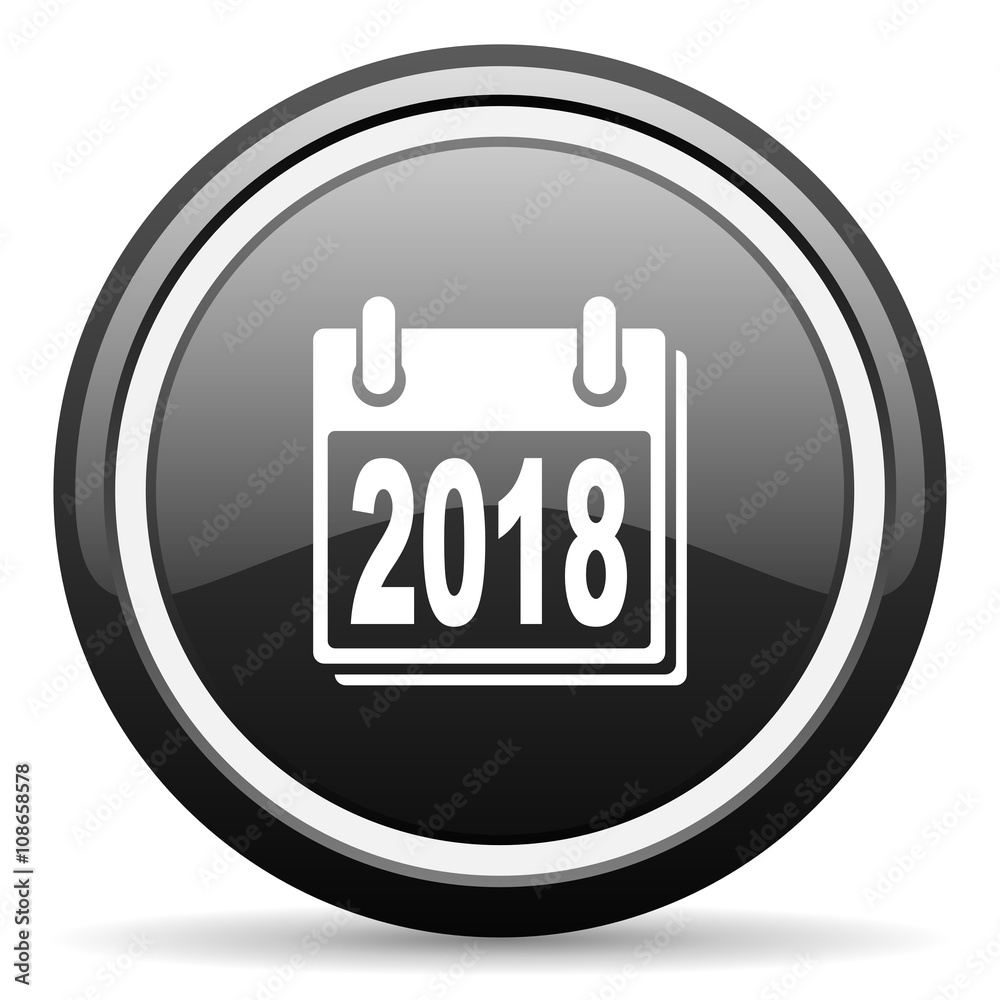 new year 2018 black circle glossy web icon new year 2018 black circle glossy web icon
