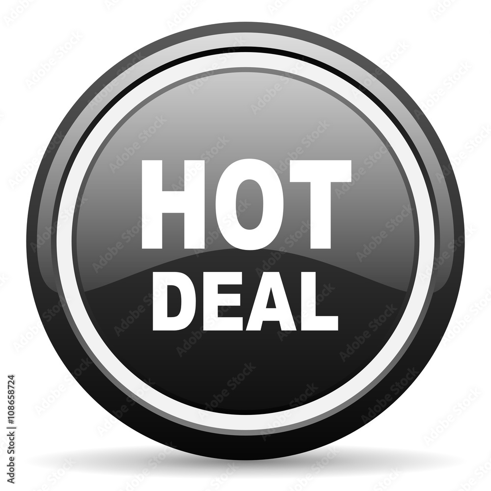 hot deal black circle glossy web icon hot deal black circle glossy web icon