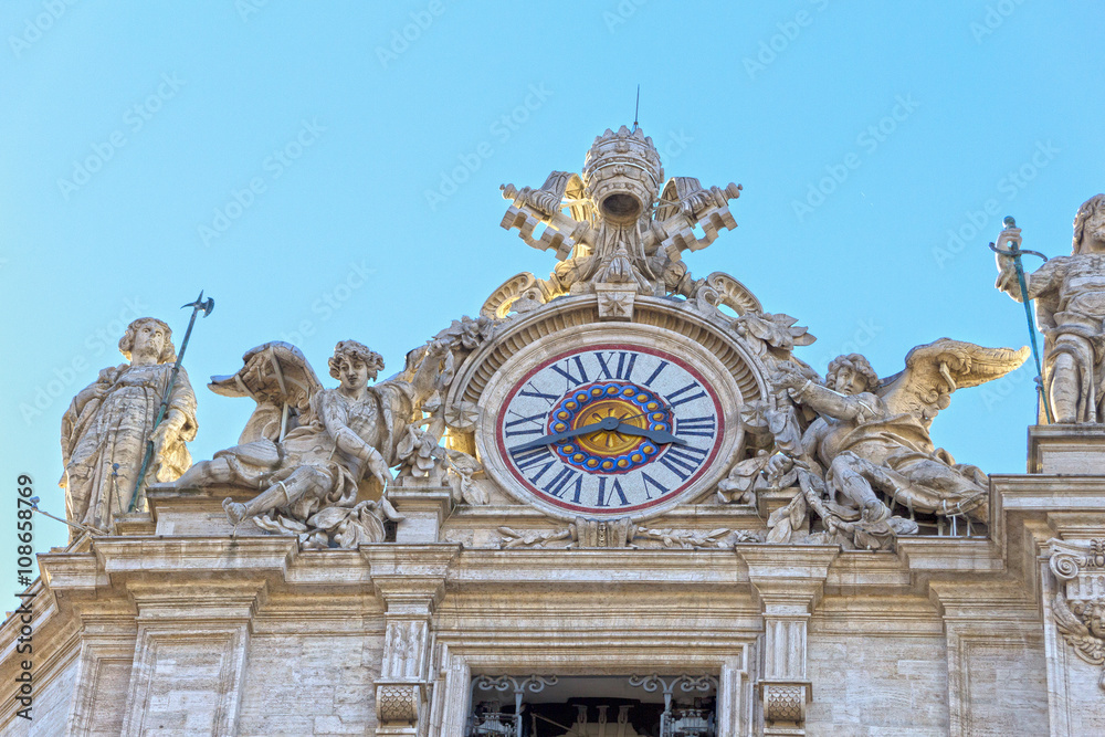 Detail of the watch in St. Peters Square (Rome, Italy)